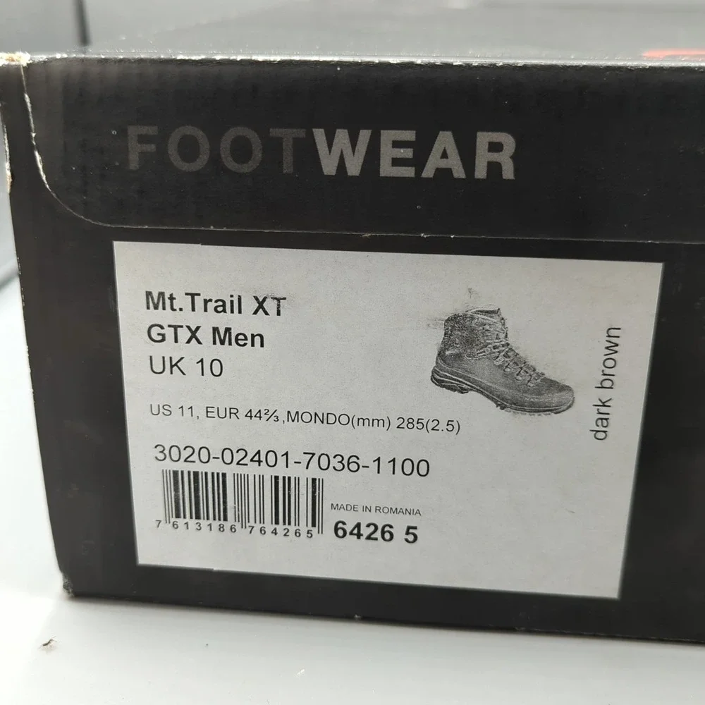 New Mammut Mt Trail XT GTX Mens Size 11 Hiking Boots Dark Brown Leather Gore-Tex